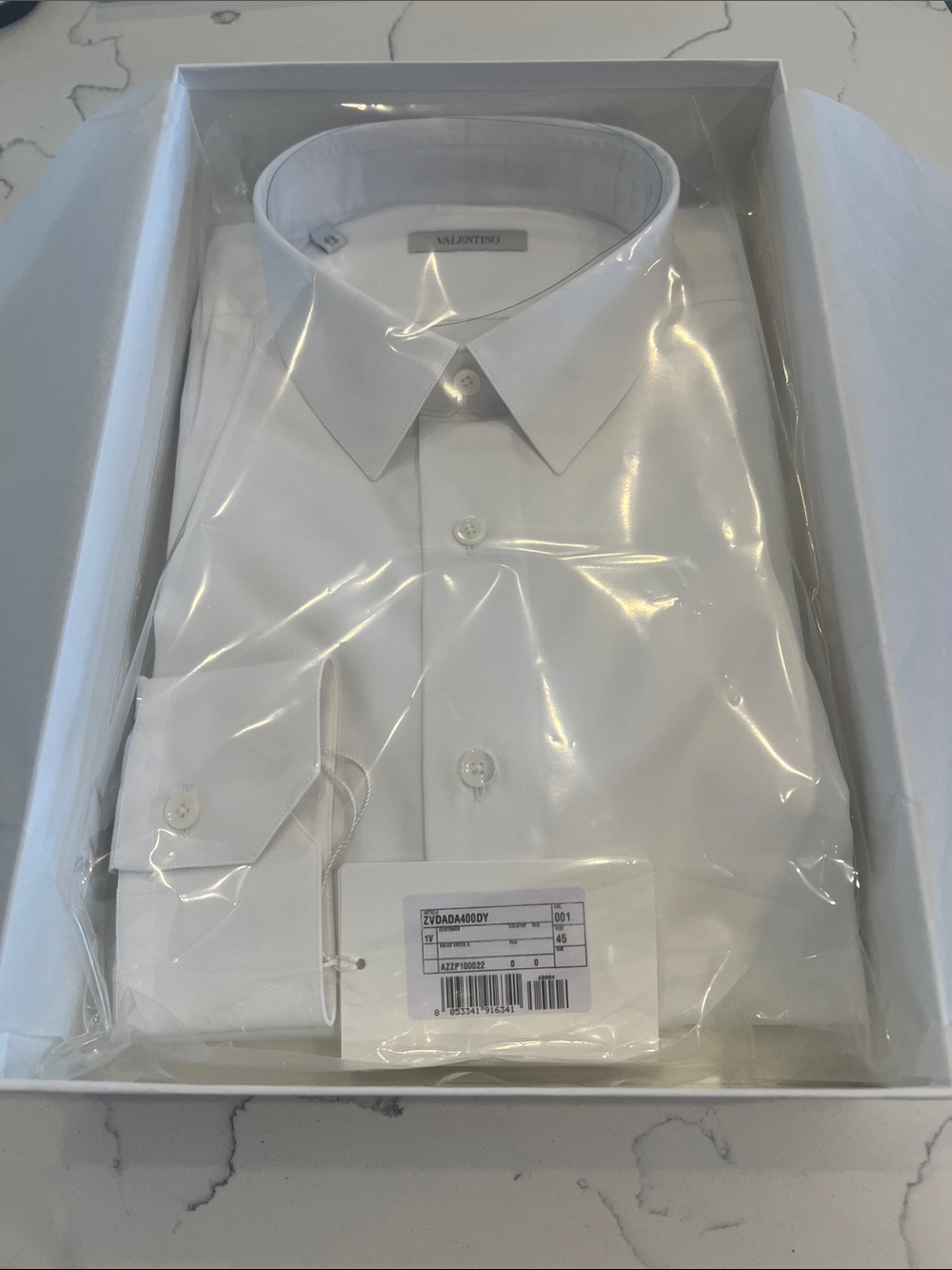 Valentino Men’s White Dress Shirt - Crisp Point Collar